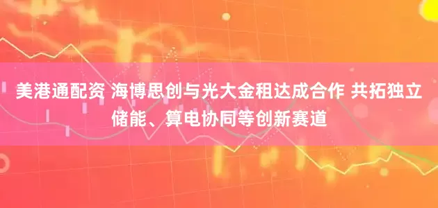 美港通配资 海博思创与光大金租达成合作 共拓独立储能、算电协同等创新赛道
